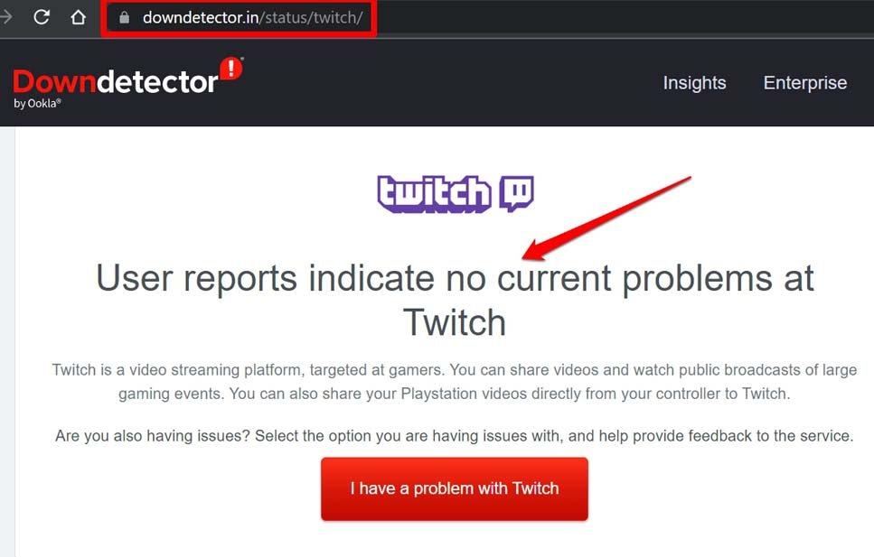 downdetector Twitch status