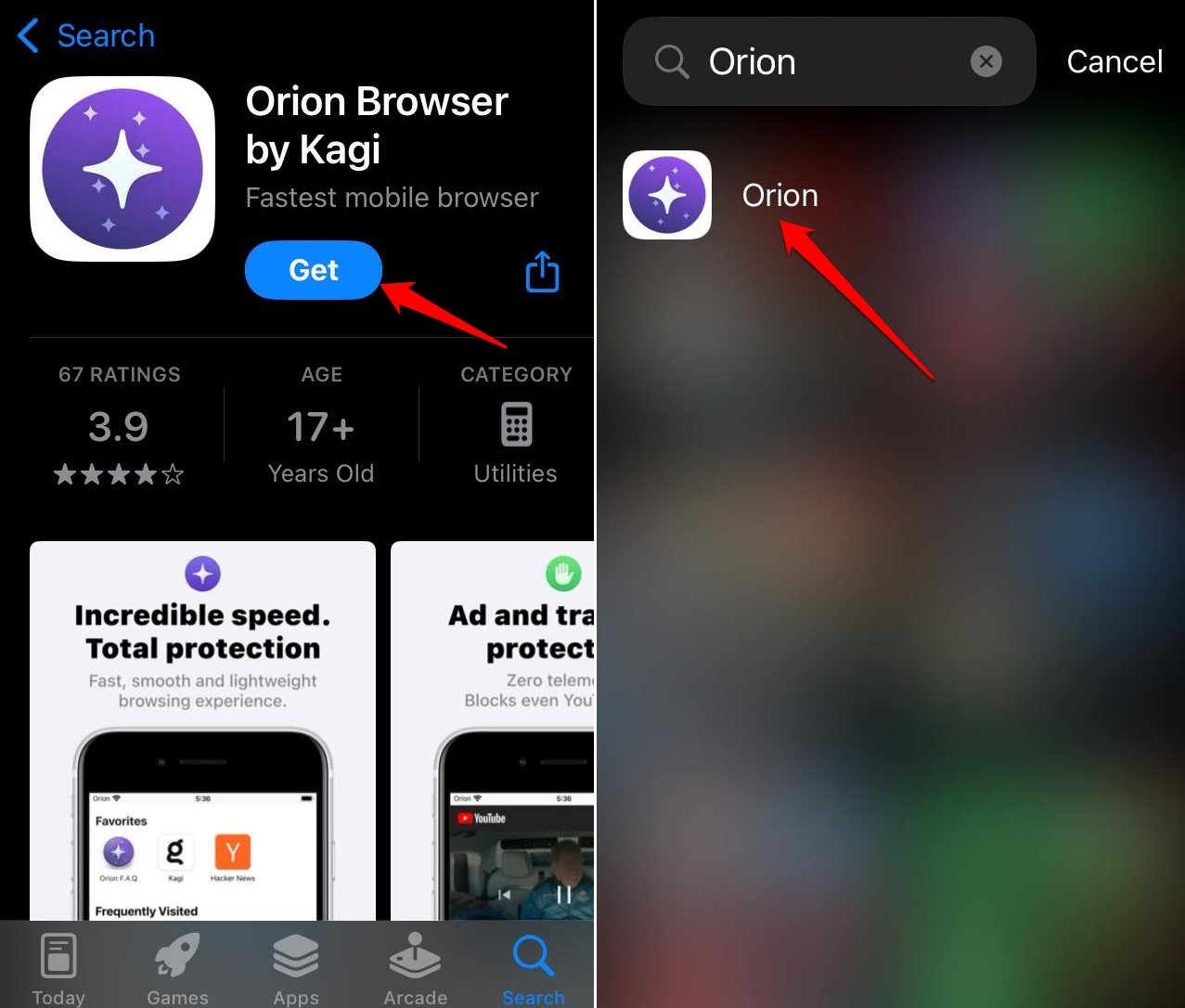 download Orion browser for iOS