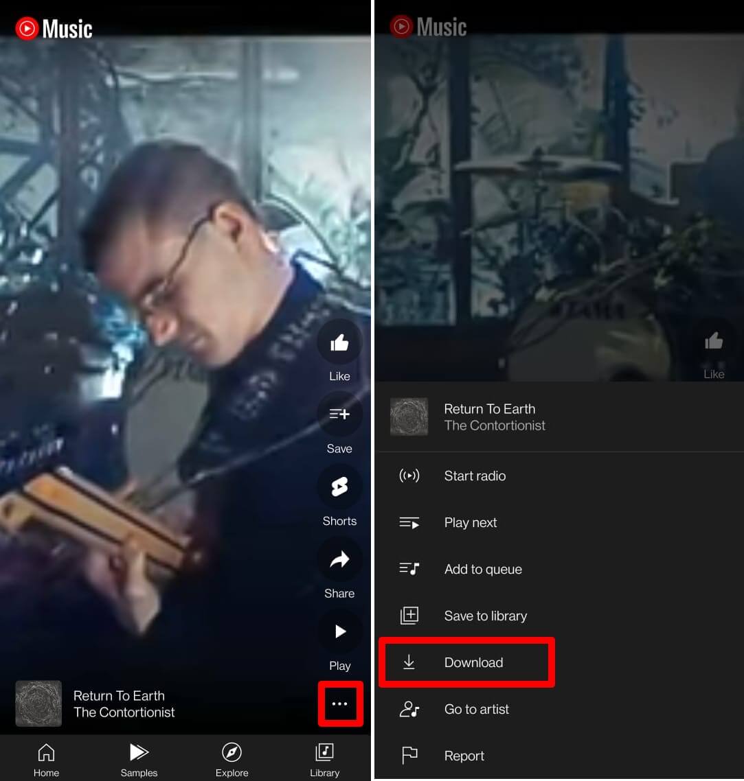 download a YouTube music sample