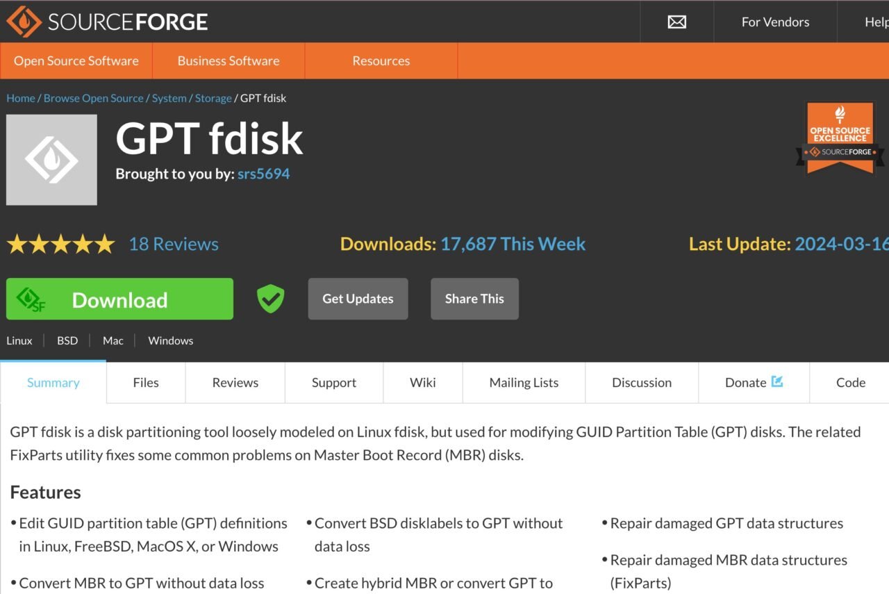 Download GPT fdisk