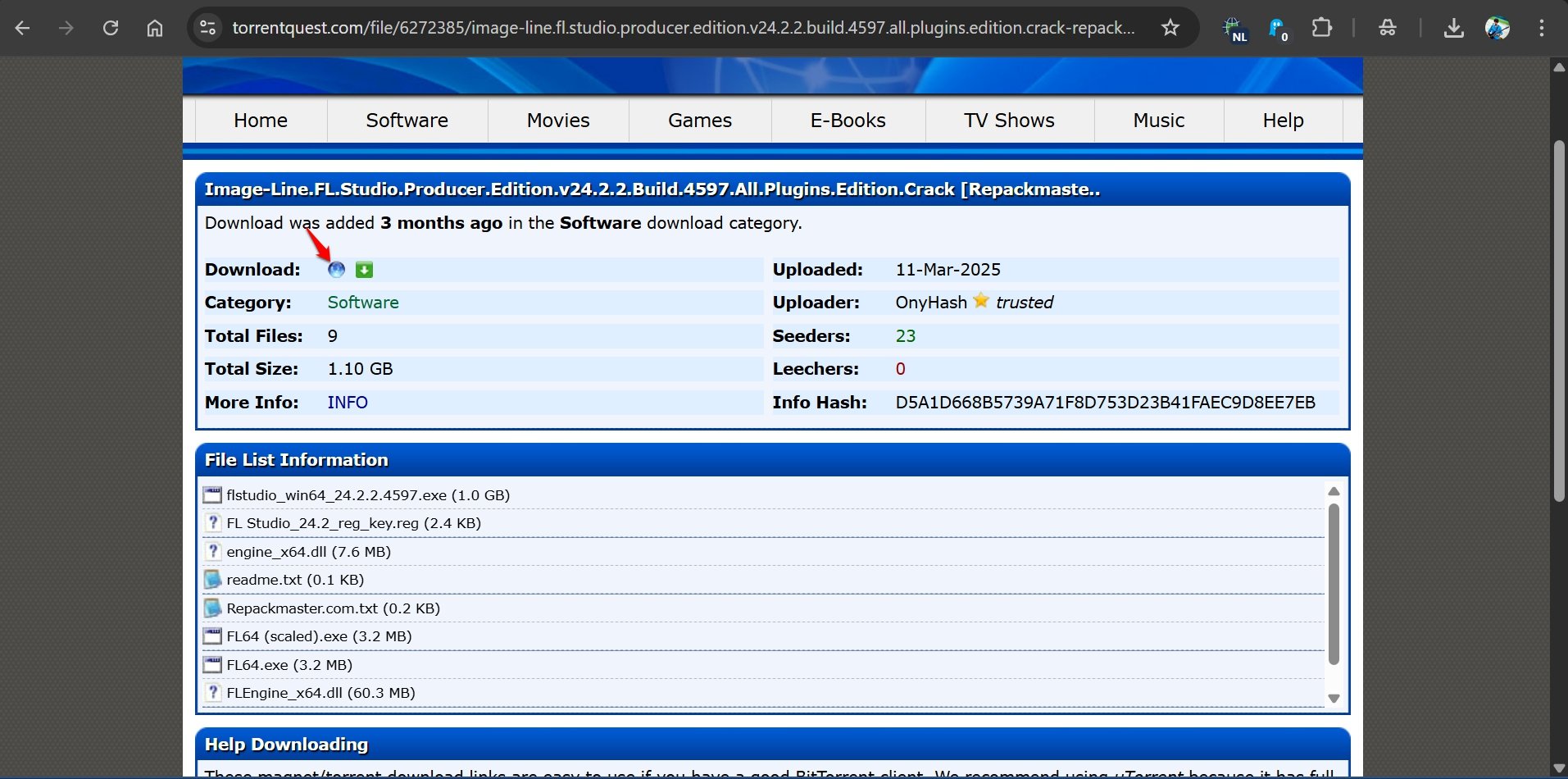 download magnet link on TorrentQuest