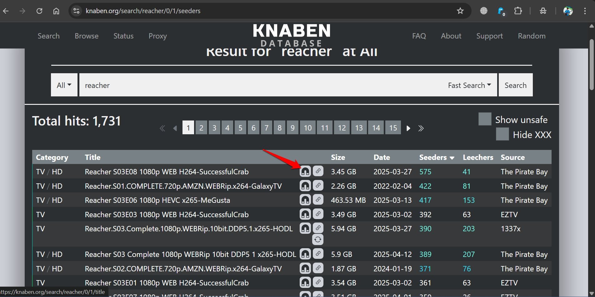 download torrent magnet link from Knaben database