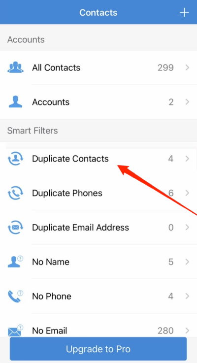 duplicate contacts iphone mainpage