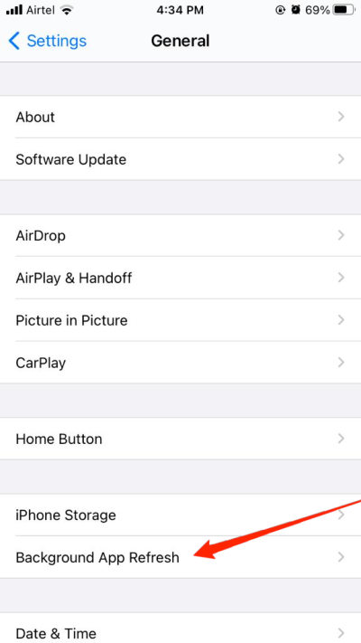 background app refresh iphone