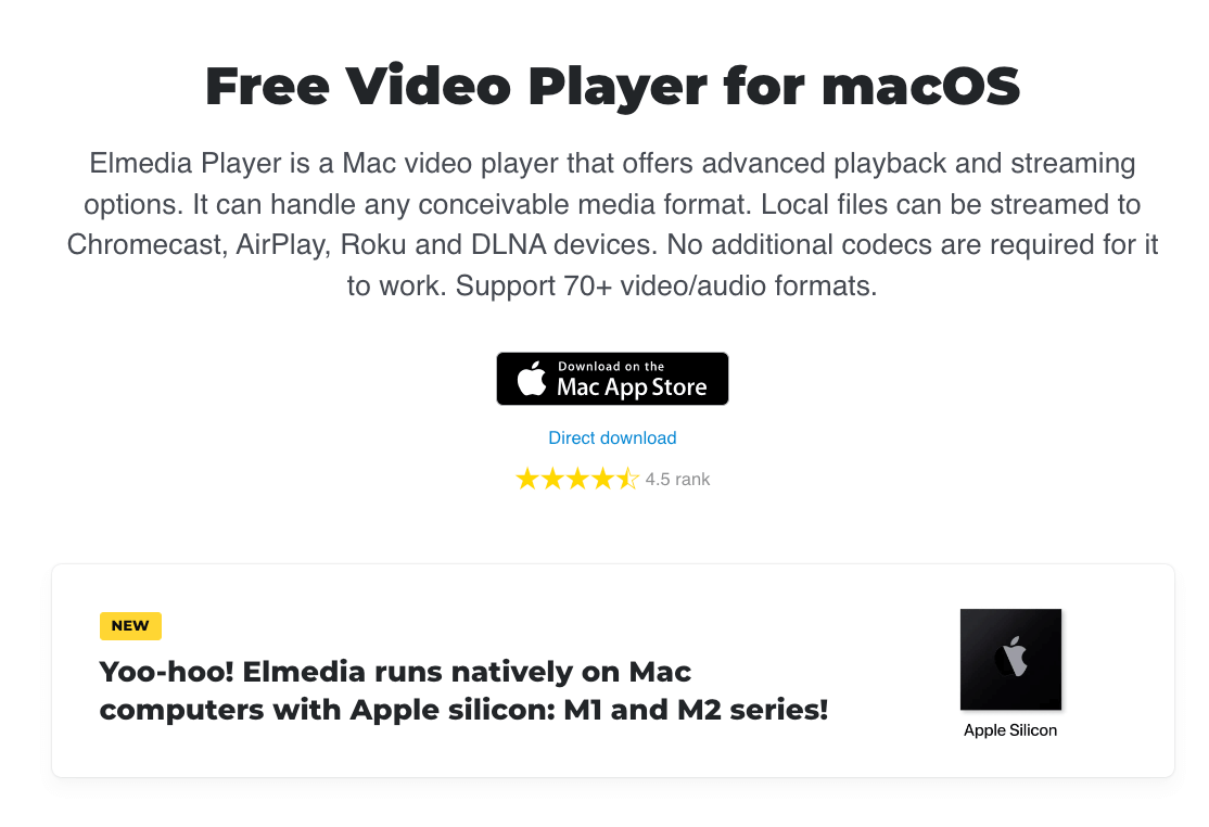 Free Video Player for Mac with M1/M2 Support - Download Elmedia Player