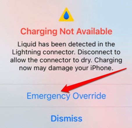 emergency override in iPhone