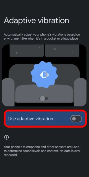 enable adaptive vibration in Android