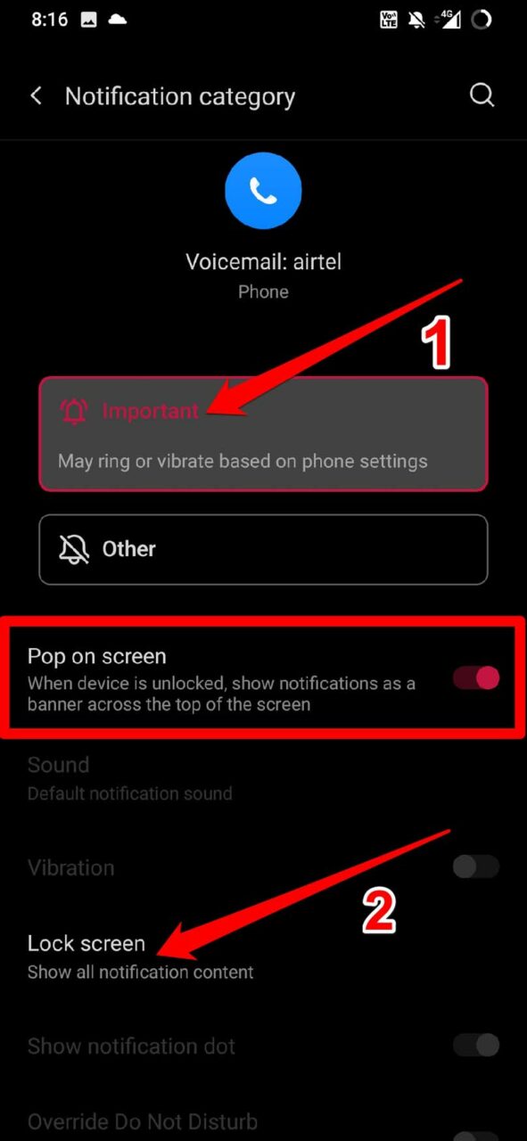 enable all voicemail notifications Android