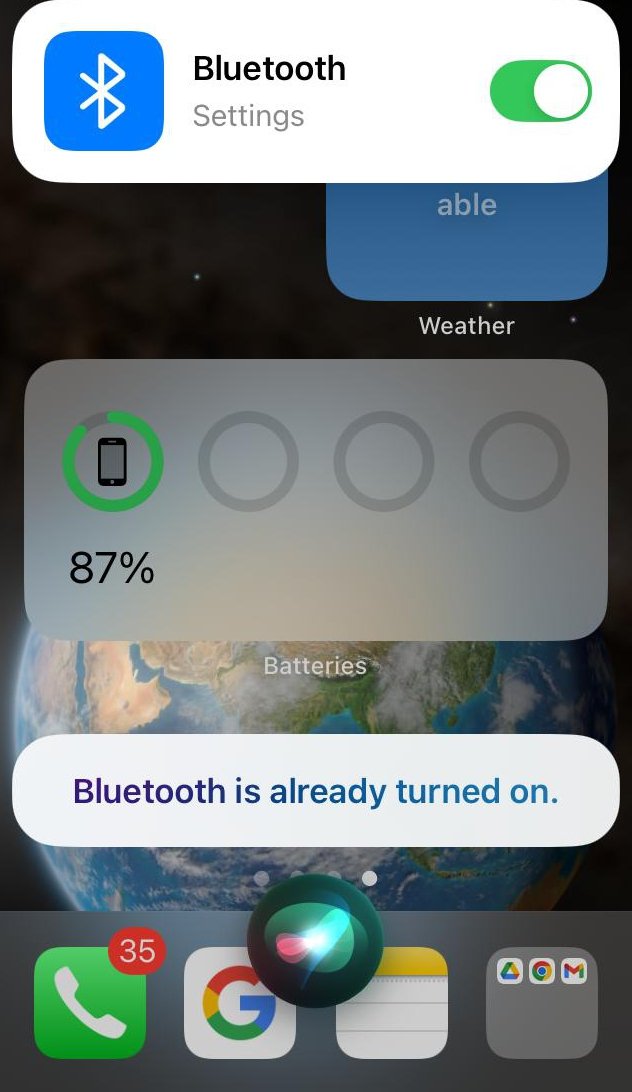 enable bluetooth on iPhone using Siri