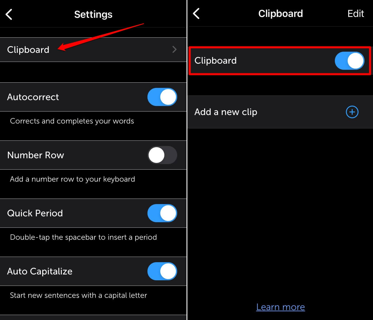 enable clipboard on Swiftkey app 