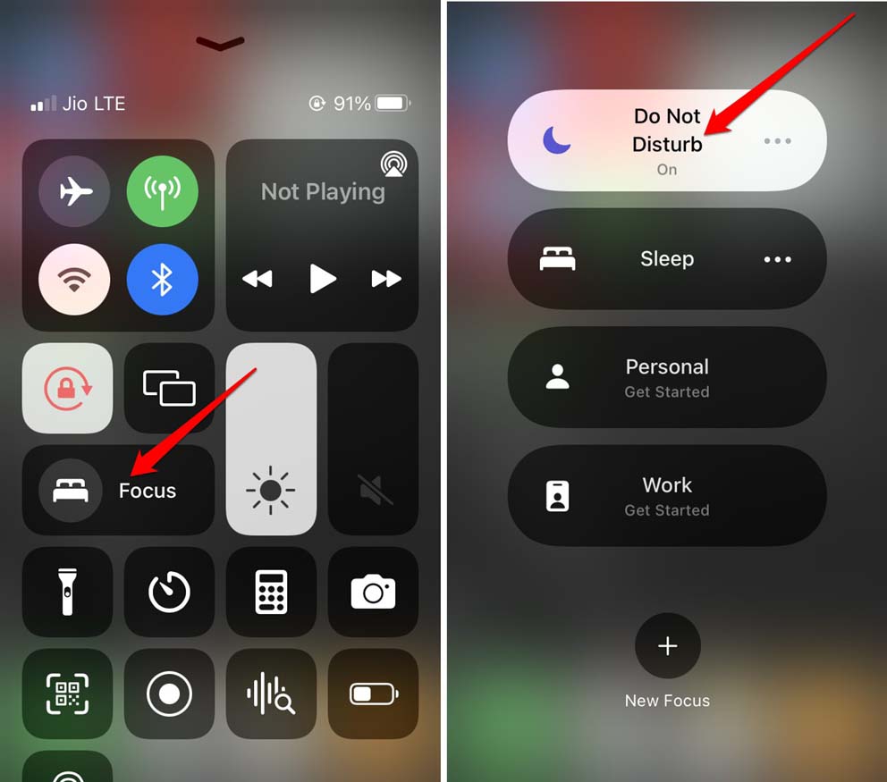 enable do not disturb on iPhone
