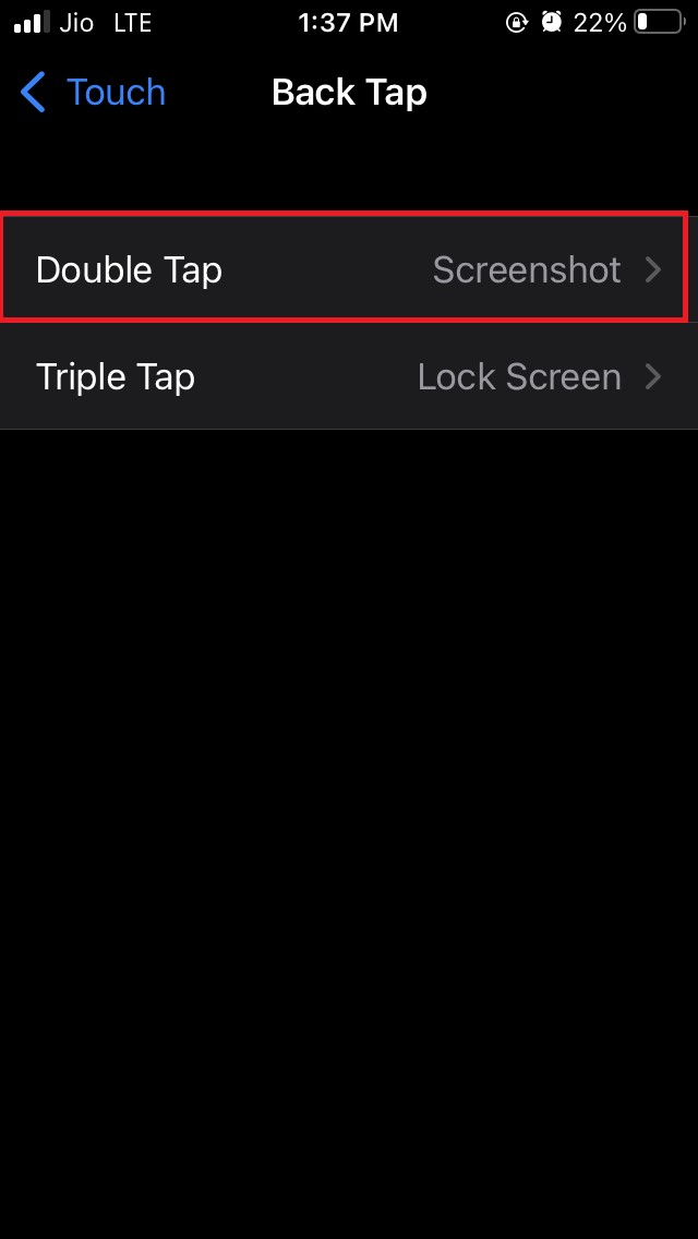 enable doubletap to screenshot