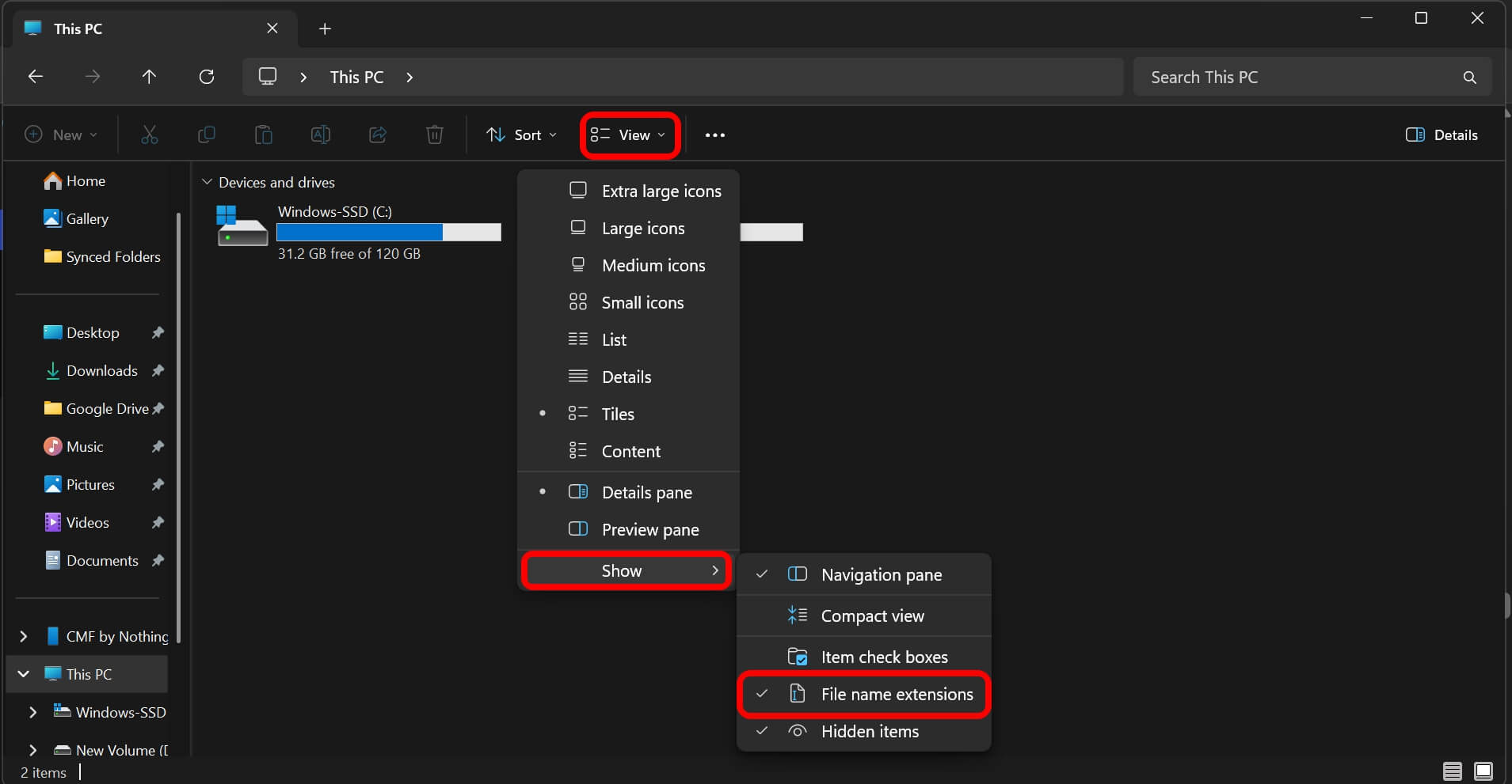 enable file name extension in windows 11 file explorer
