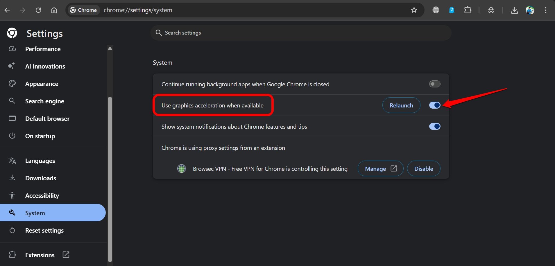 enable graphic acceleration in chrome