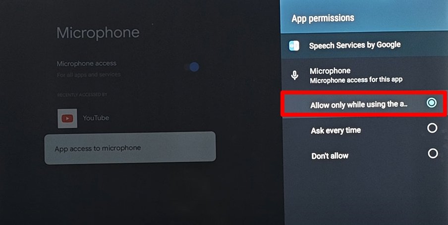 enable microphone access to speech service by Google