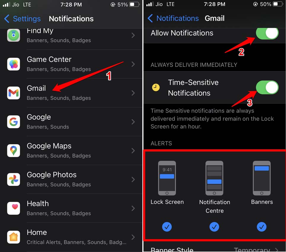 enable notifications for all apps