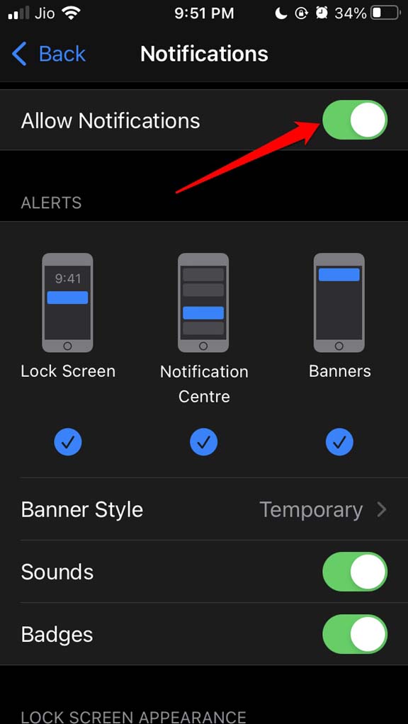 enable notifications on Snapchat