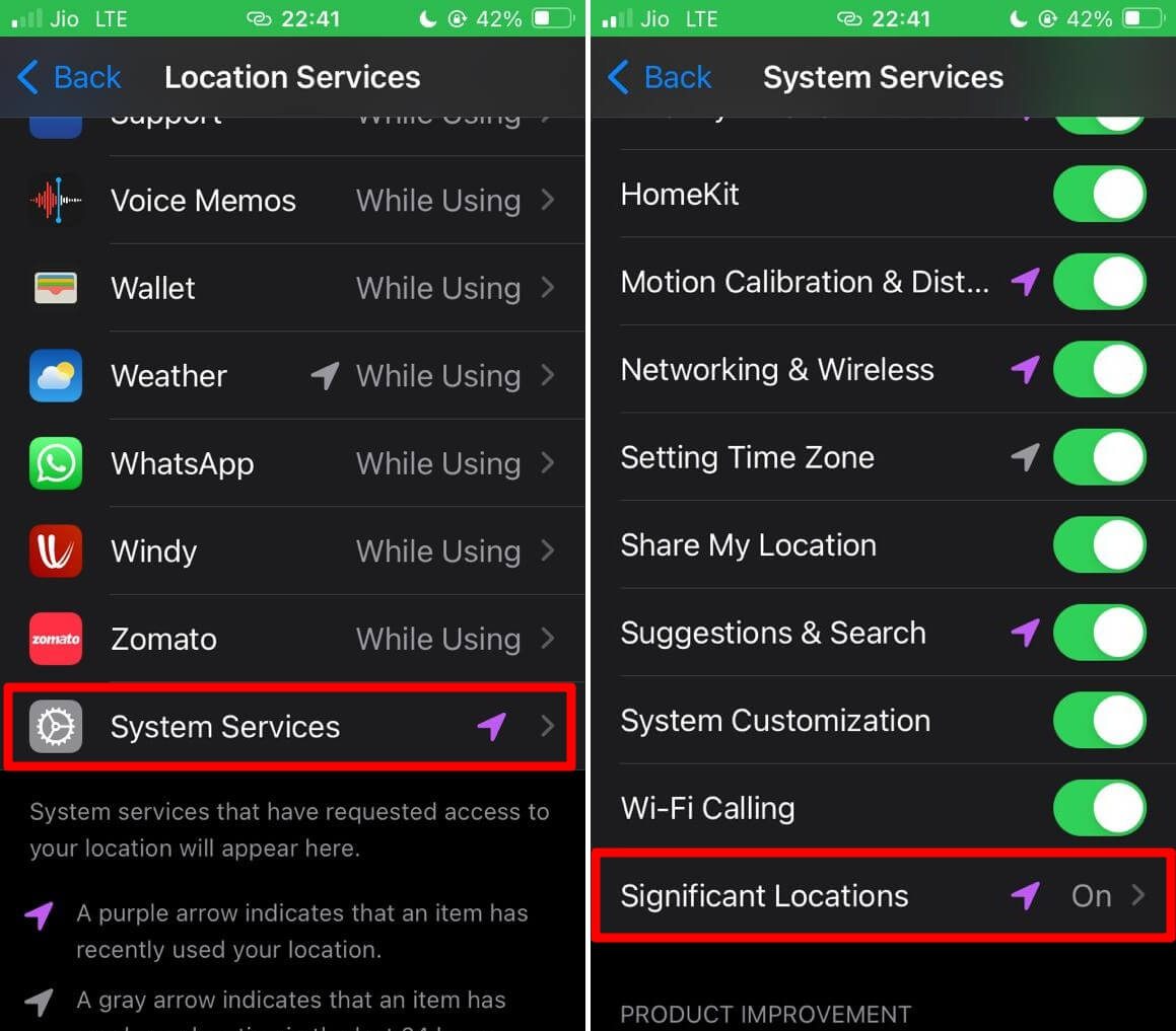 enable significant locations on iPhone