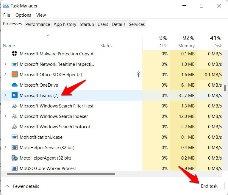 end process via task manager in windows 11