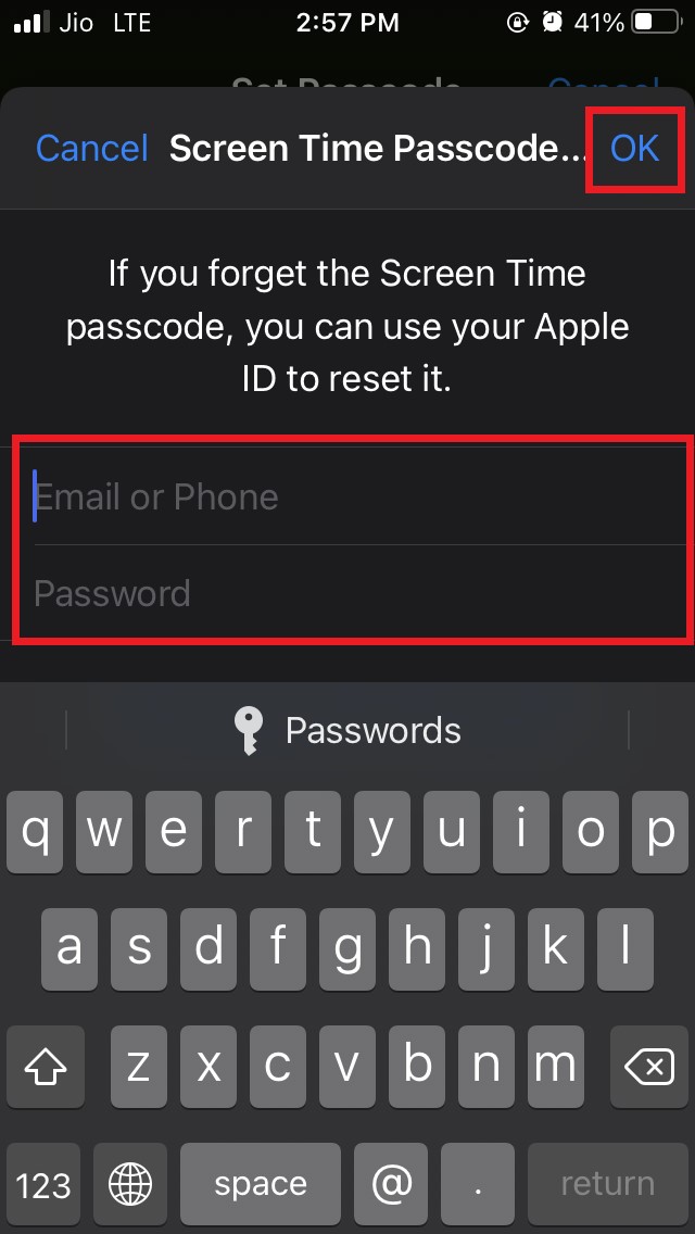enter Apple ID password