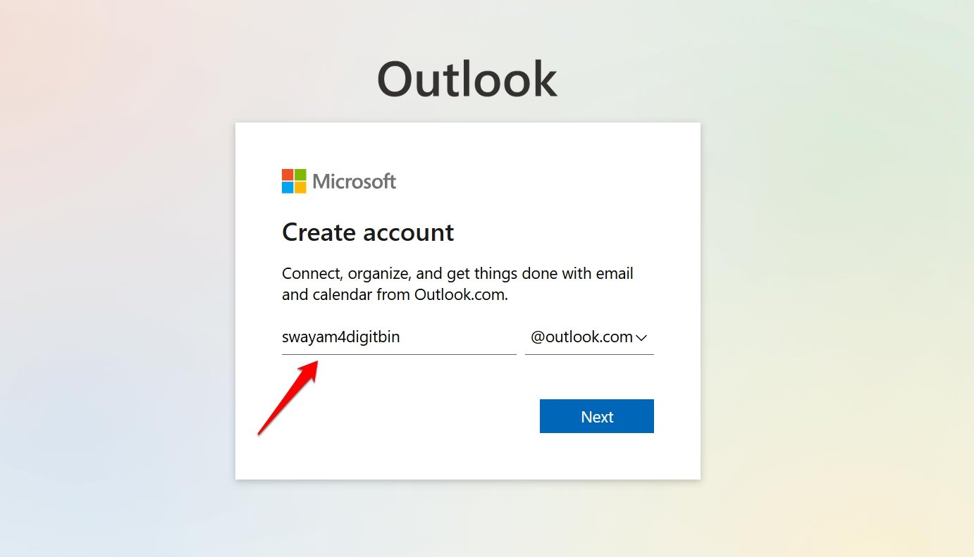 enter new email ID for hotmail