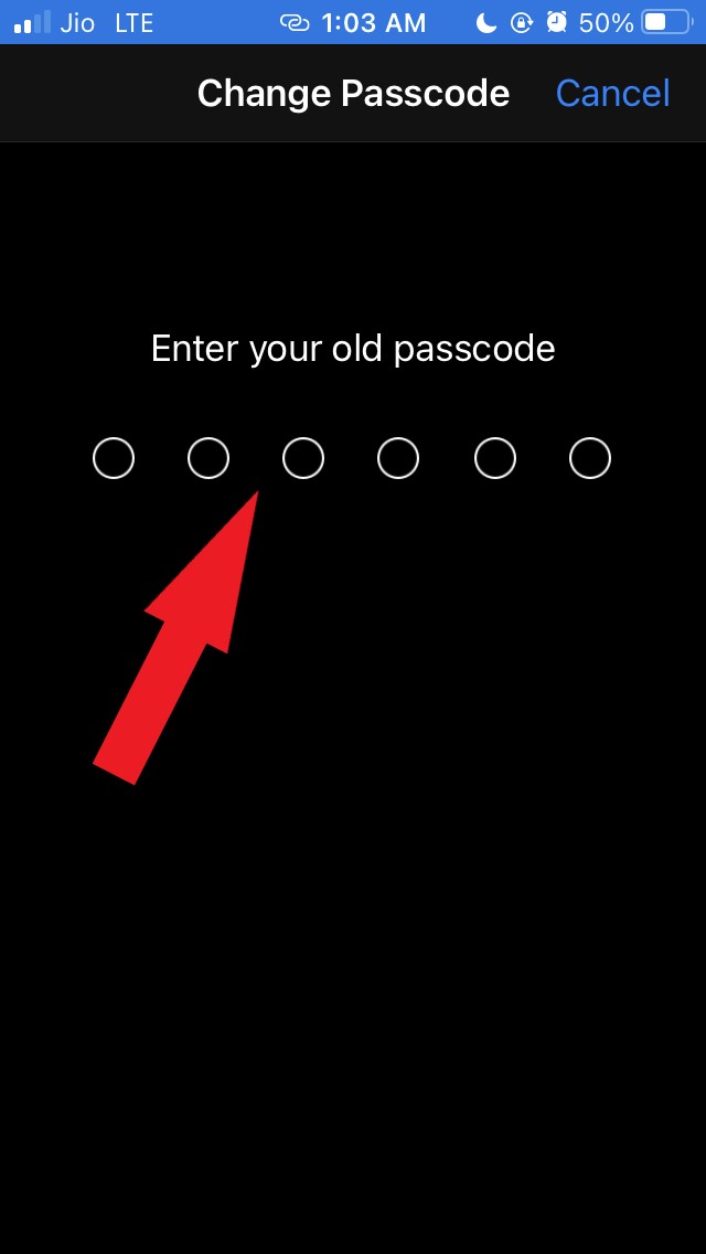 enter old passcode