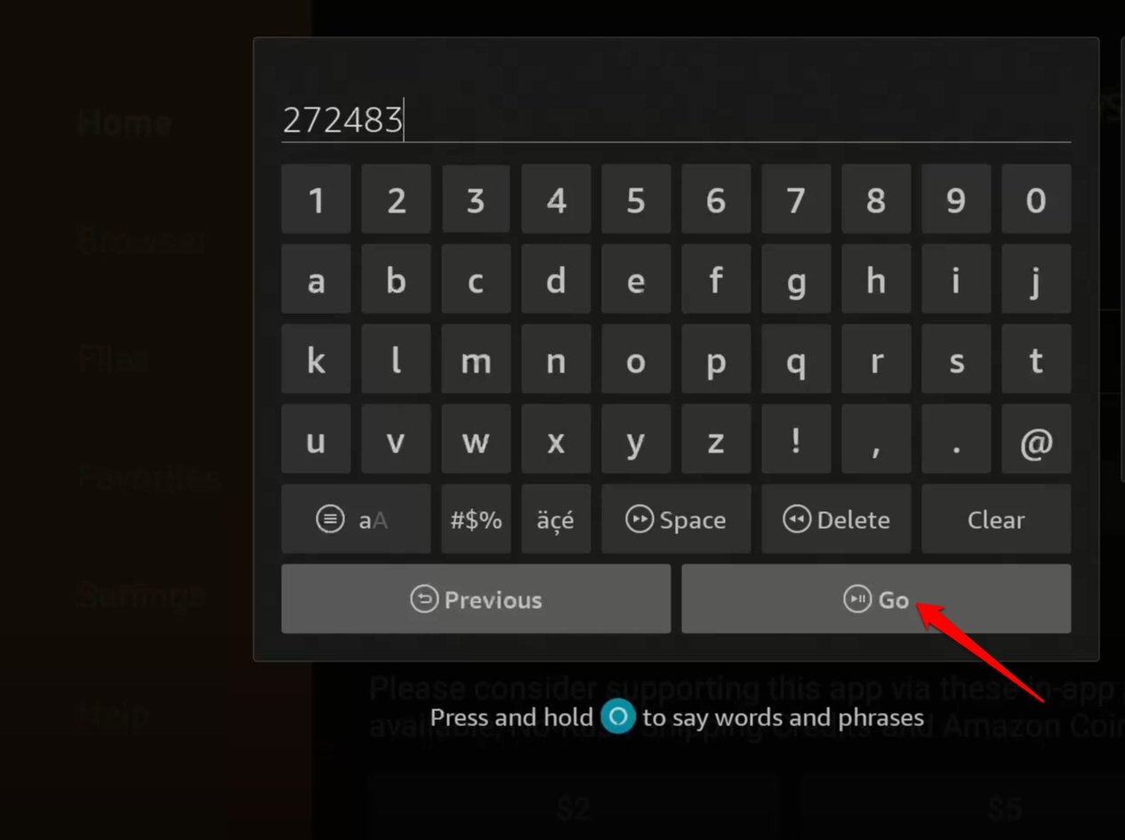 enter the code to access Tivimate 