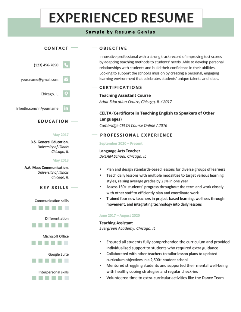 Generating a Sample Resume