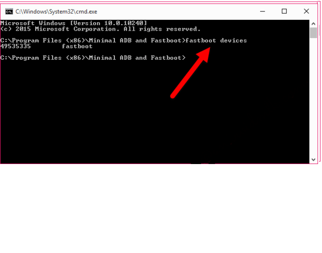 'fastboot devices' command