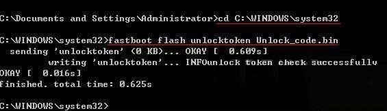 fastboot flash unlocktoken Unlock_code.bin