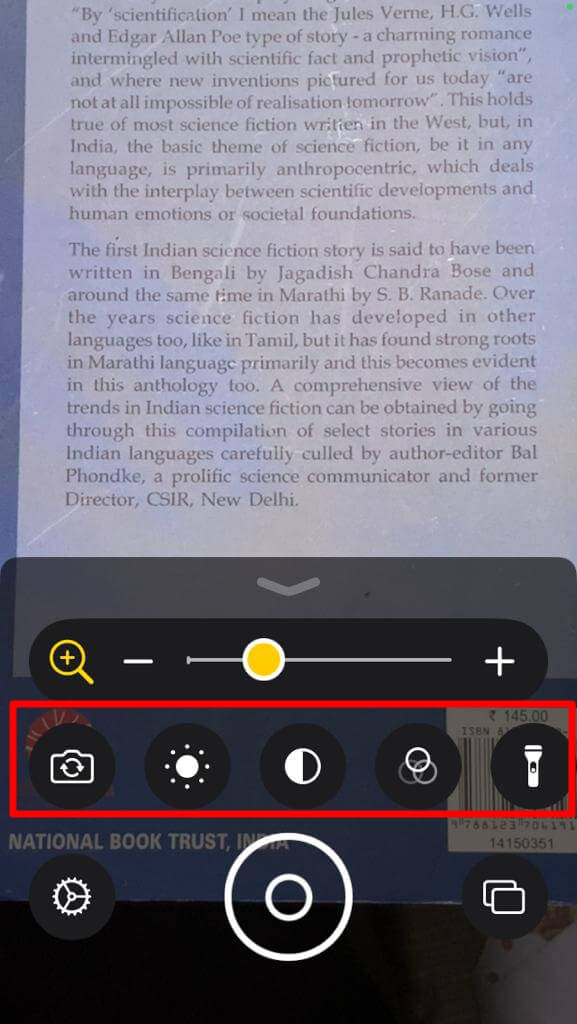 features on the iPhone Magnifier app