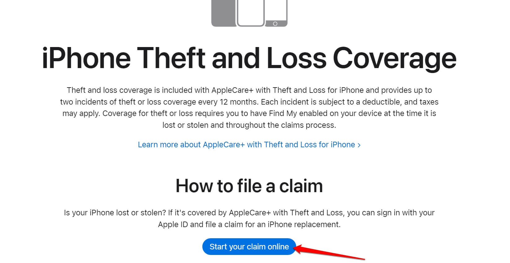 file a claim for stolen iPhone