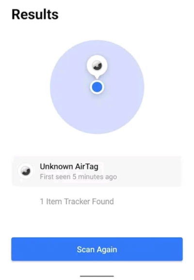 scan apple trackers near you with android