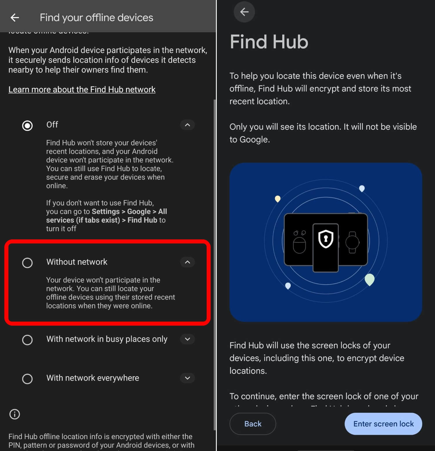 find lost android device in offline network mode