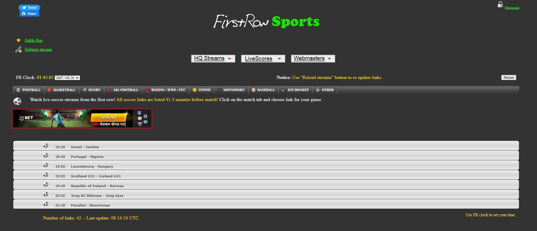 Firstrow sports football online stream