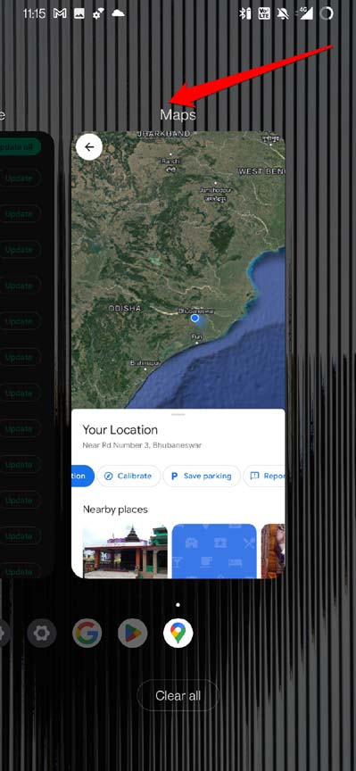 force close google maps on Android