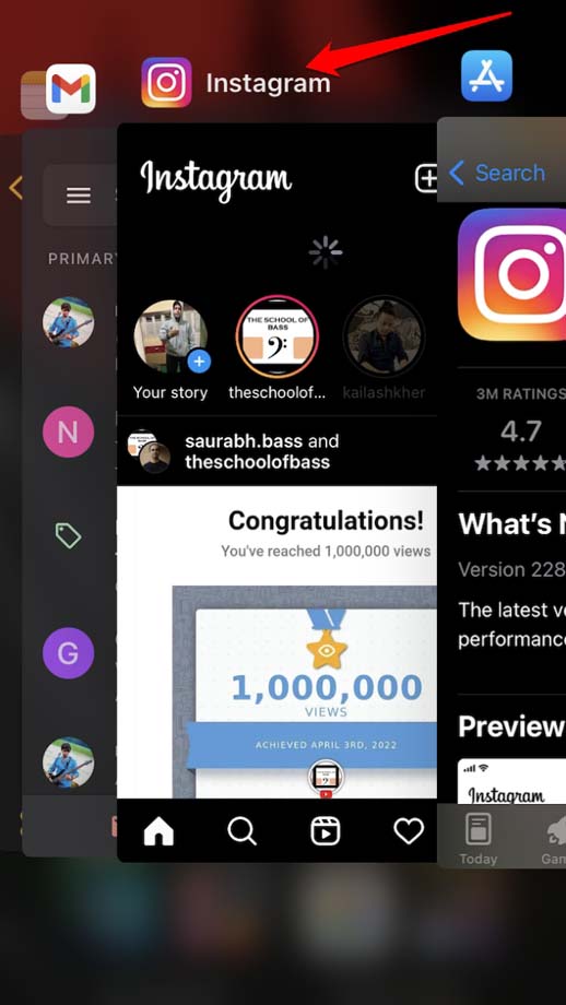 force close instagram on iOS