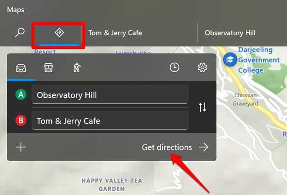 get directions in offline maps
