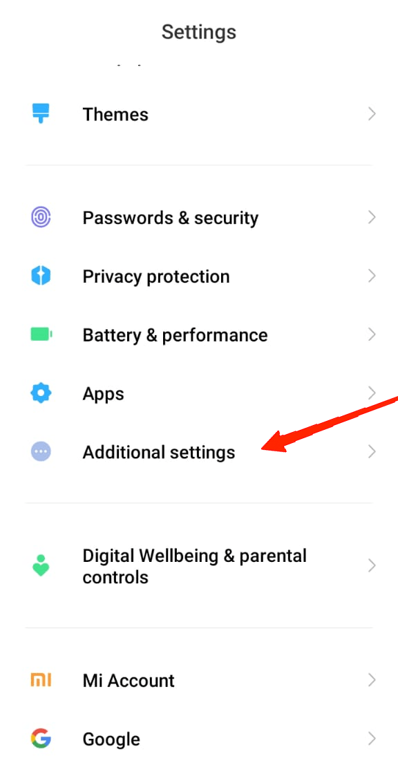go to Additional Settings