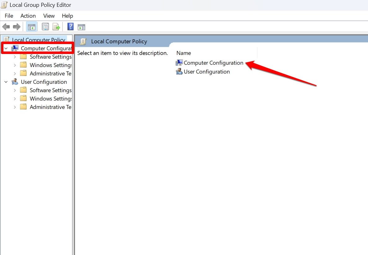group policy editor computer configuration