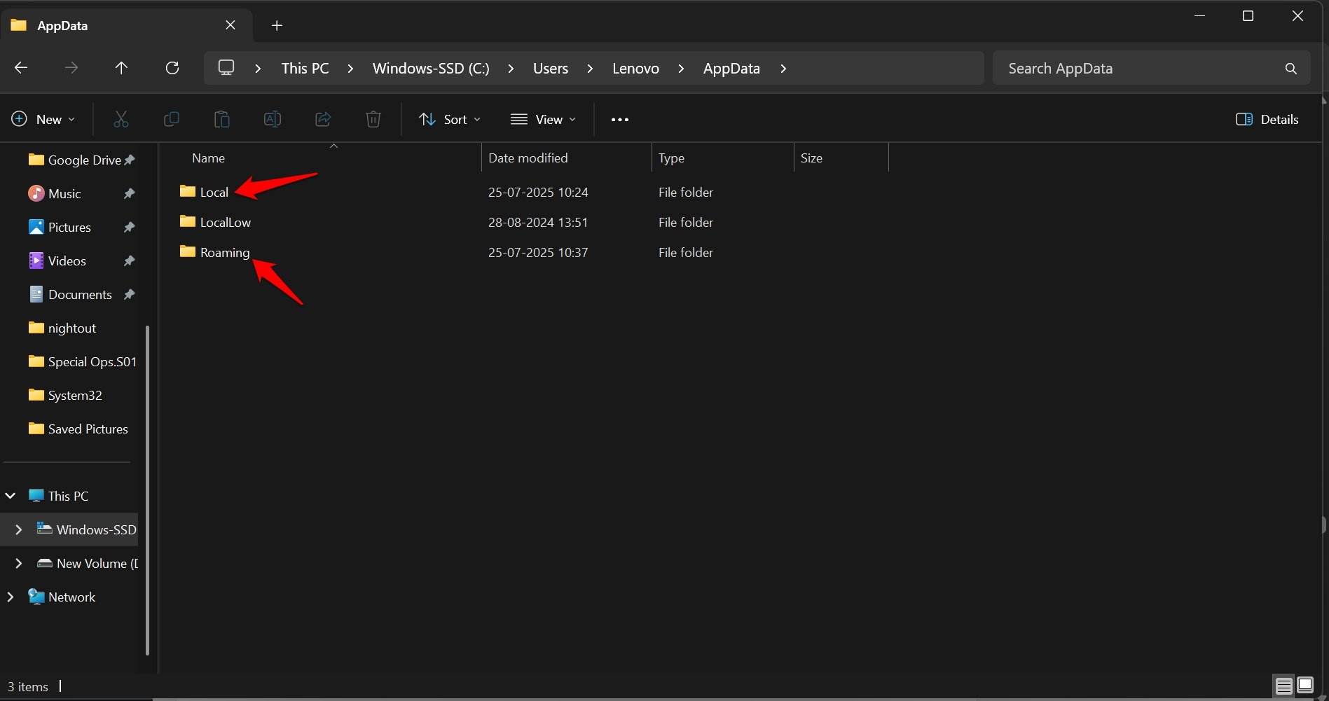 how to access cached data in Windows 11