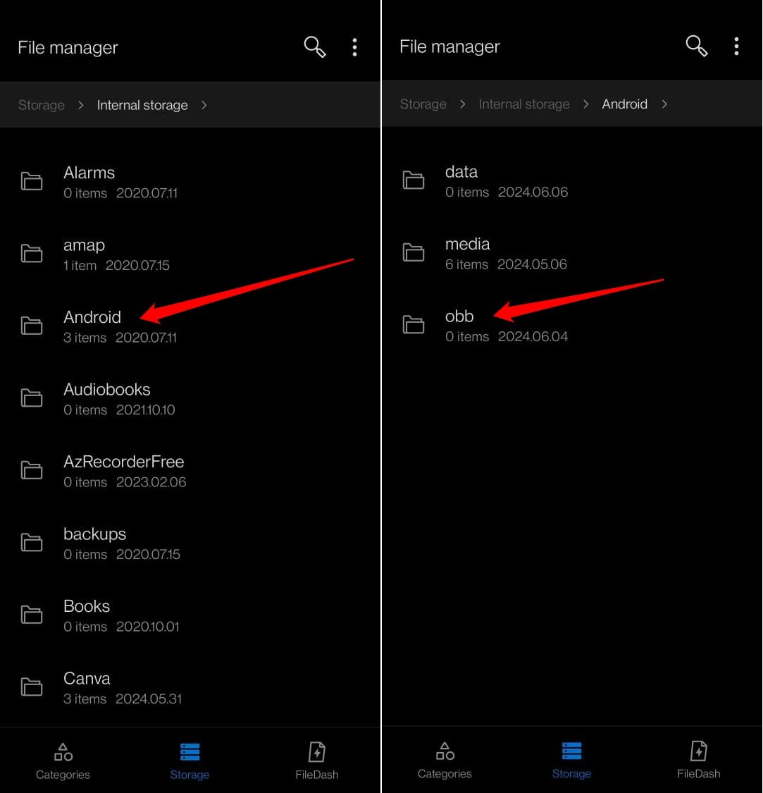 how to access the obb folder in Android