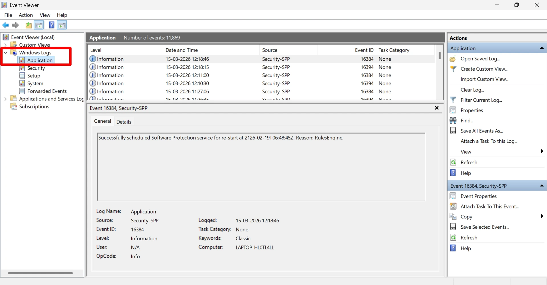 how to access the windows logs in Windows 11