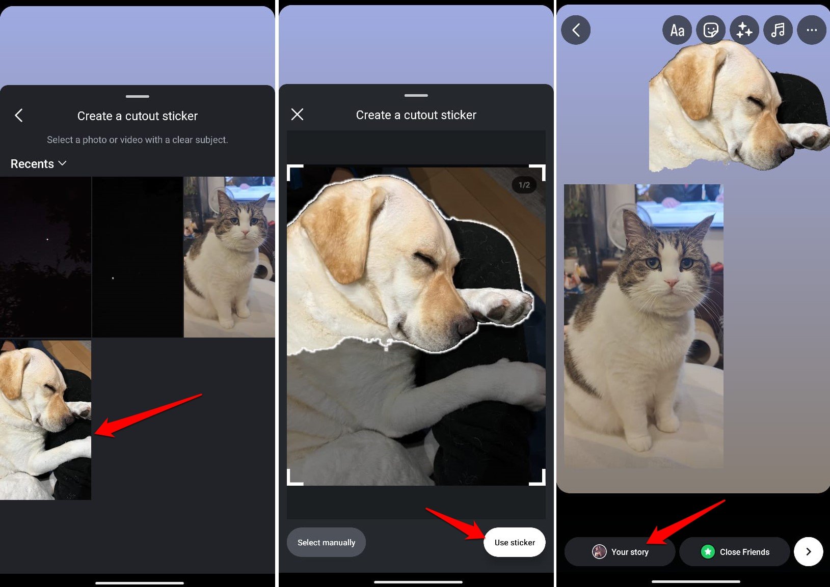 how to add two images in one Instagram story