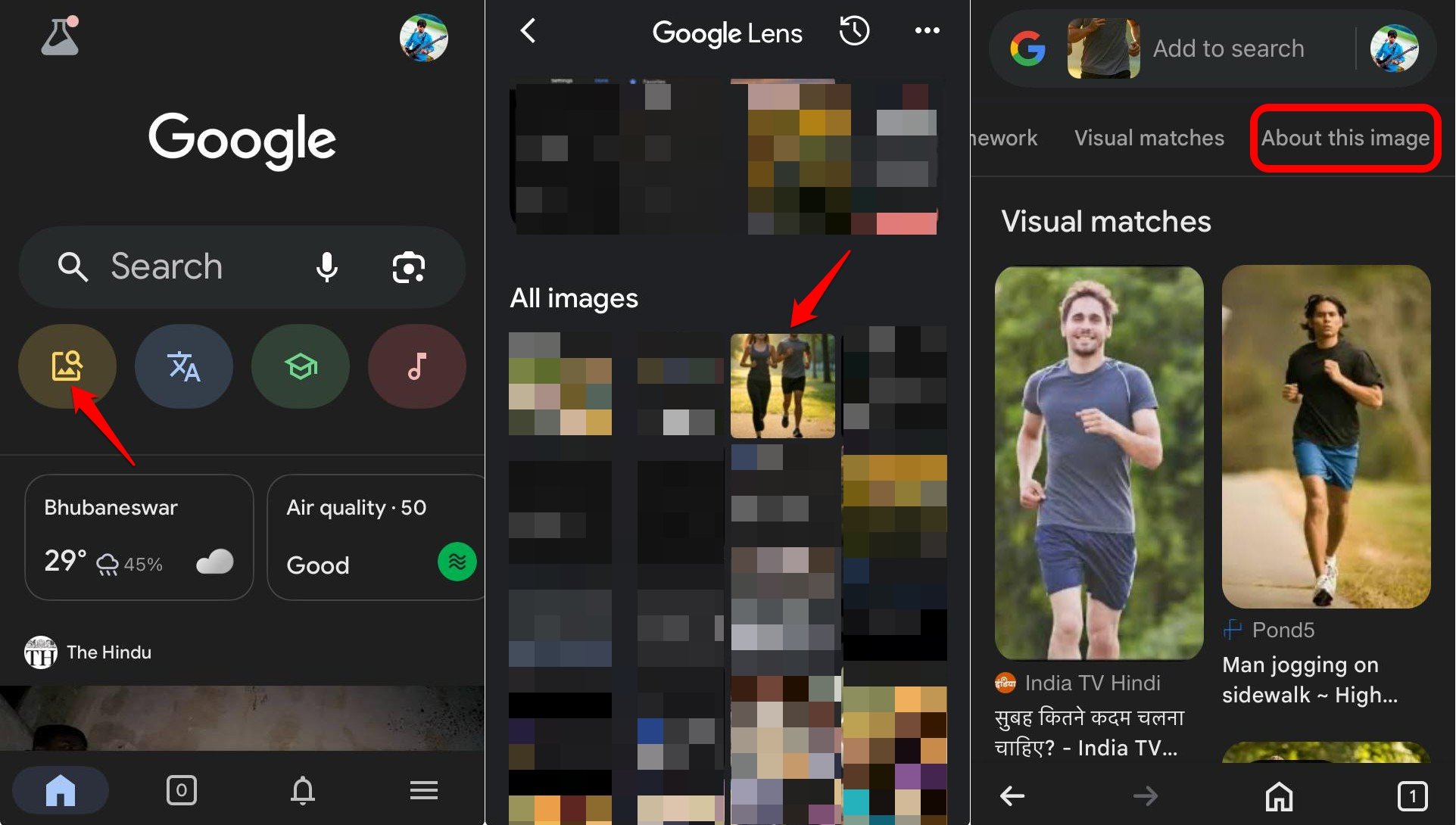 how to check for AI info of an image on Google iOS