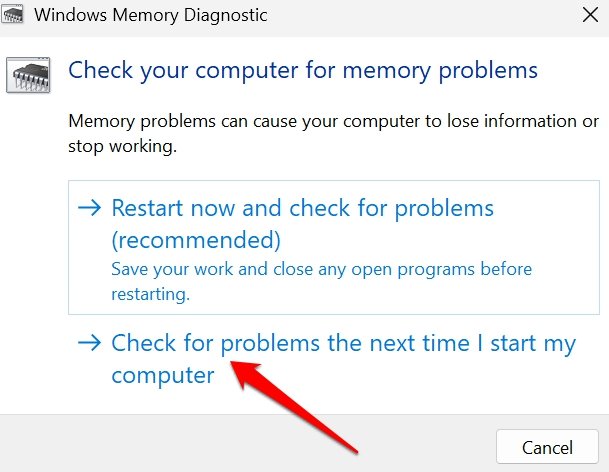 how to check for faulty RAM on Windows 11