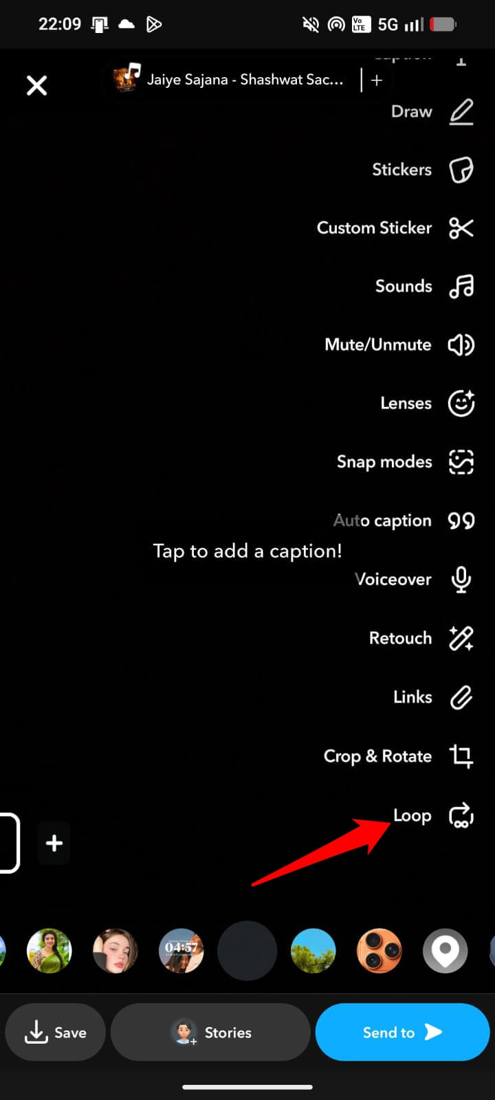 how to create a looped video in Snapchat