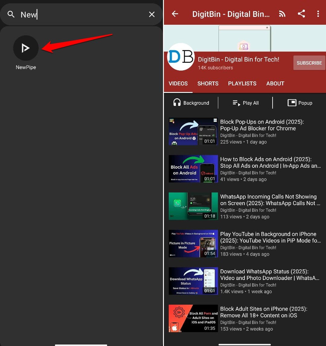 how to download YouTube videos in Newpipe