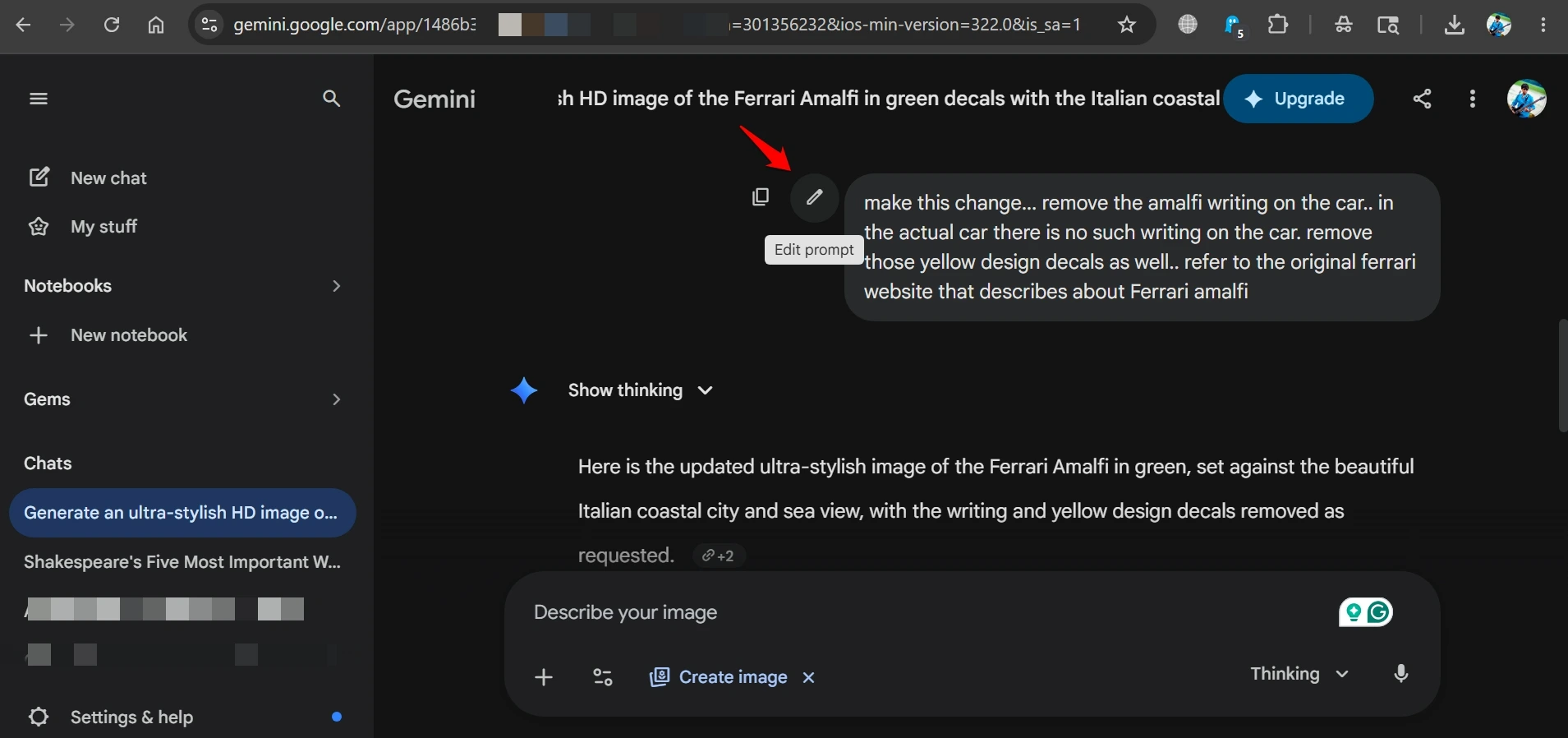 how to edit prompt in Gemini Nano Banana