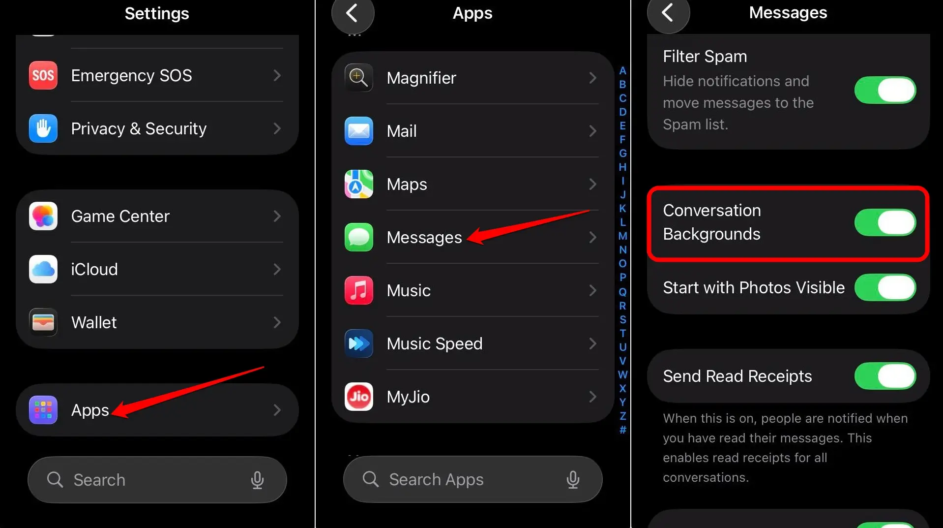 how-to-enable-conversation backgrounds in iMessage iOS 26